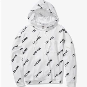 VS PINK PERFECT HOODIE TEE  WHITE XS NEW